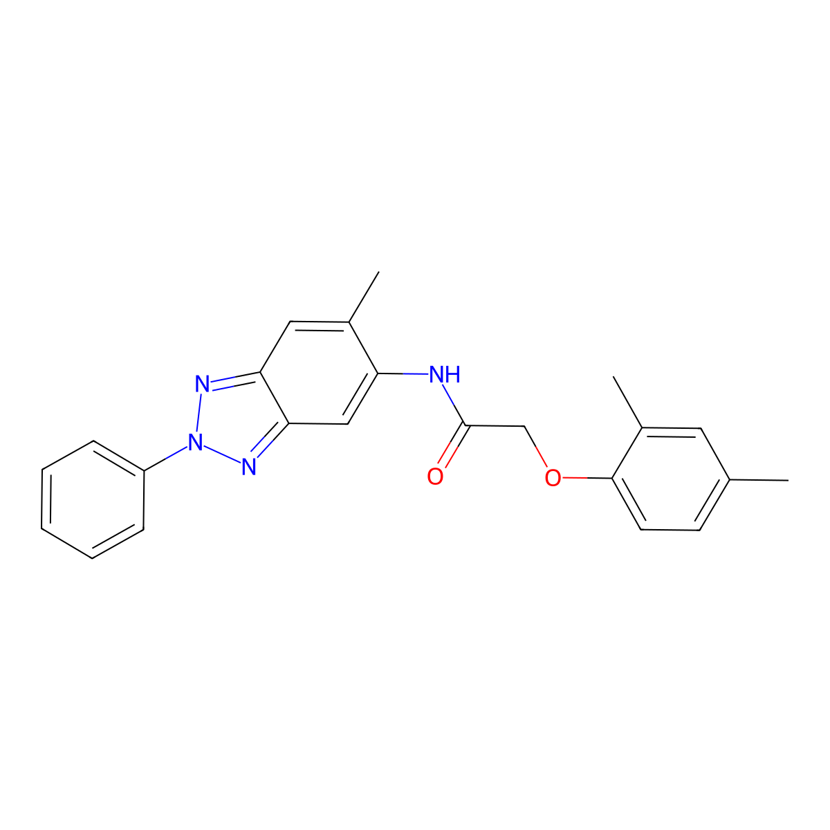 2-(2,4-dimethylphenoxy)-N-(6-methyl-2-phenylbenzotriazol-5-yl)acetamide molecular structure, CAS 347337-56-8