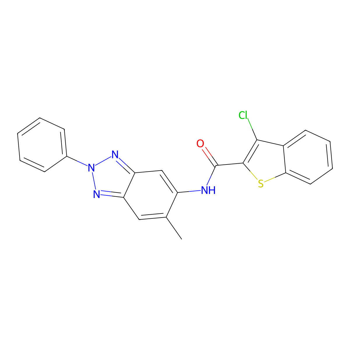 3-chloro-N-(6-methyl-2-phenylbenzotriazol-5-yl)-1-benzothiophene-2-carboxamide molecular structure, CAS 347337-63-7