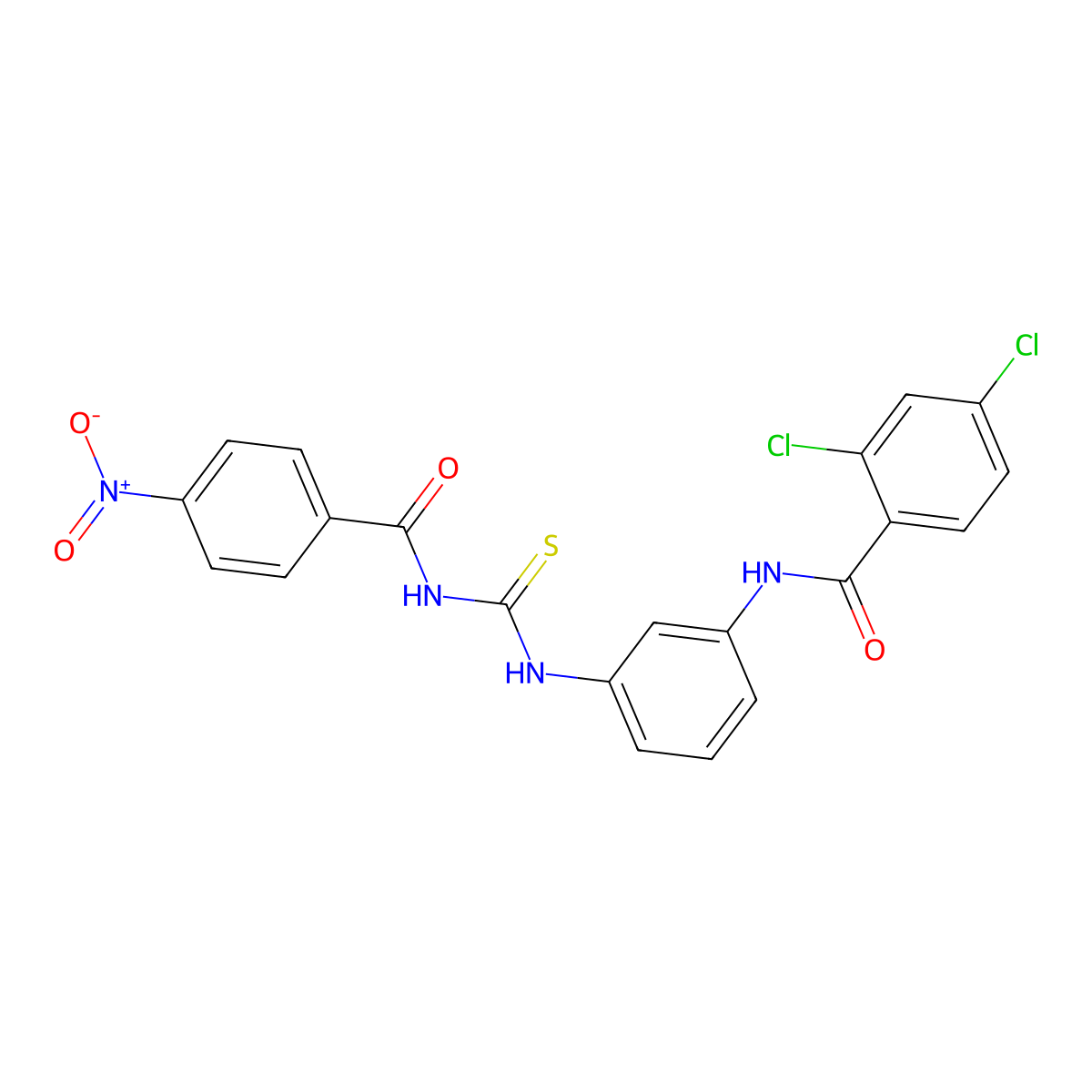 2,4-dichloro-N-[3-[(4-nitrobenzoyl)carbamothioylamino]phenyl]benzamide molecular structure, CAS 347337-69-3