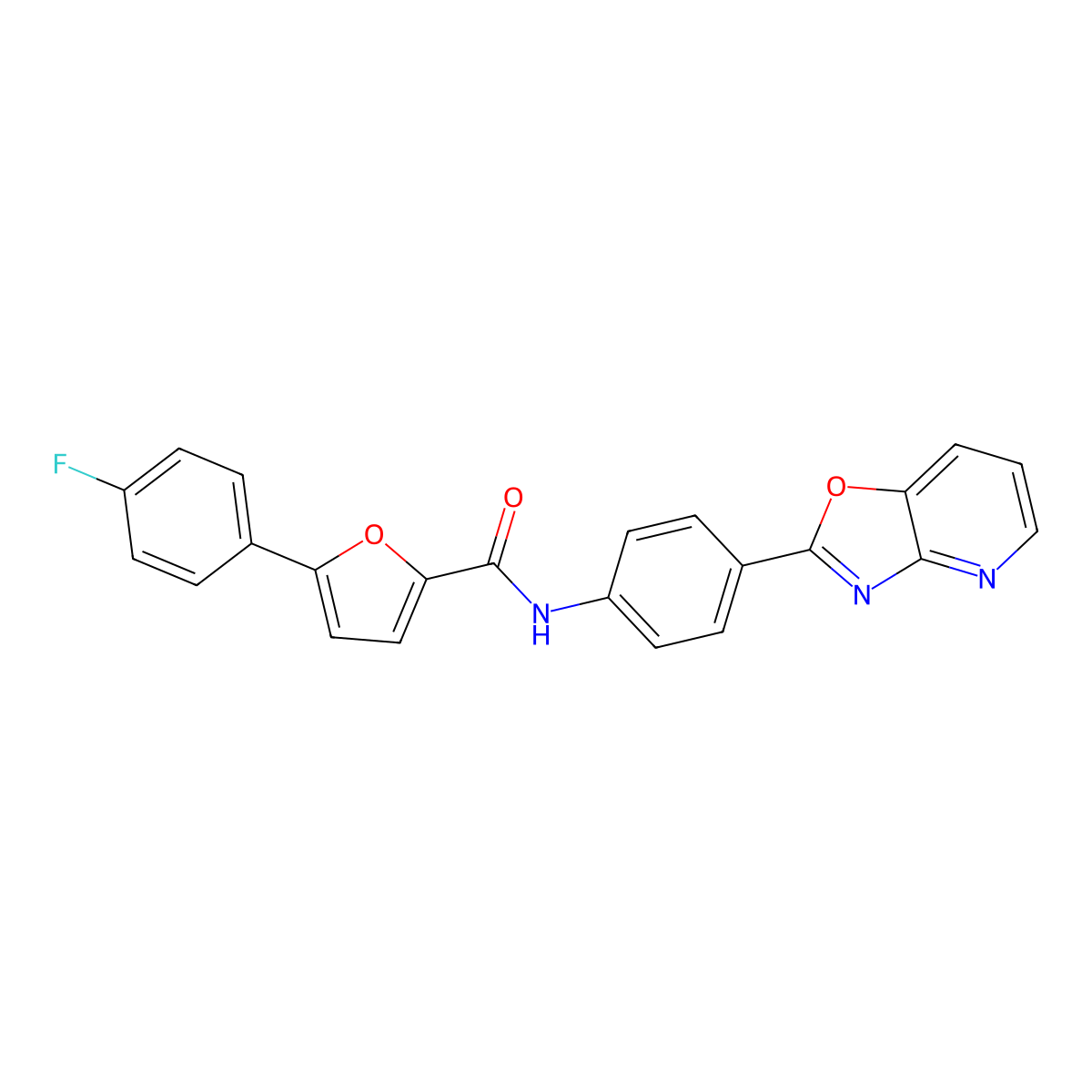 5-(4-fluorophenyl)-N-[4-([1,3]oxazolo[4,5-b]pyridin-2-yl)phenyl]furan-2-carboxamide molecular structure, CAS 347337-84-2