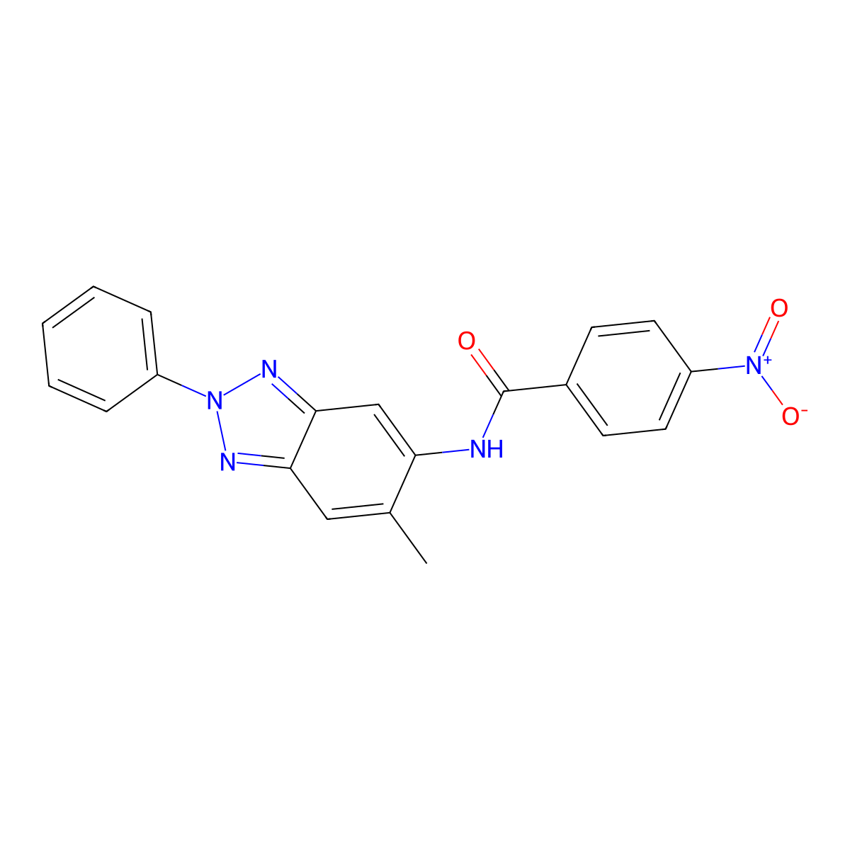 N-(6-methyl-2-phenylbenzotriazol-5-yl)-4-nitrobenzamide molecular structure, CAS 347337-93-3