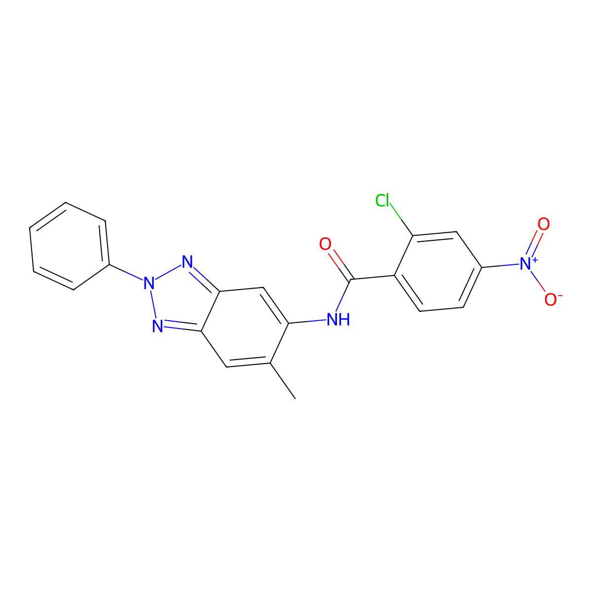 2-chloro-N-(6-methyl-2-phenylbenzotriazol-5-yl)-4-nitrobenzamide molecular structure, CAS 347337-94-4