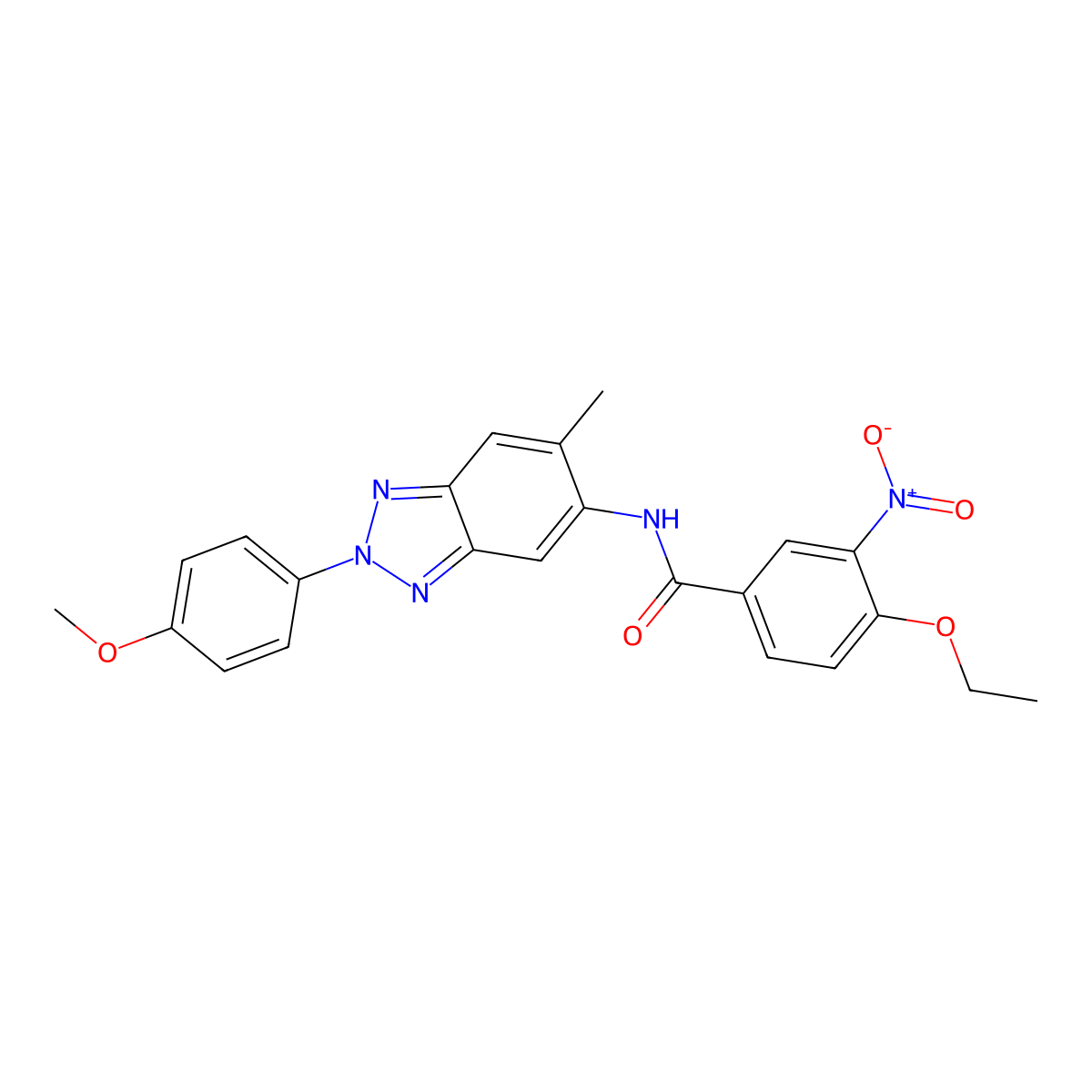 4-ethoxy-N-[2-(4-methoxyphenyl)-6-methylbenzotriazol-5-yl]-3-nitrobenzamide molecular structure, CAS 347337-98-8