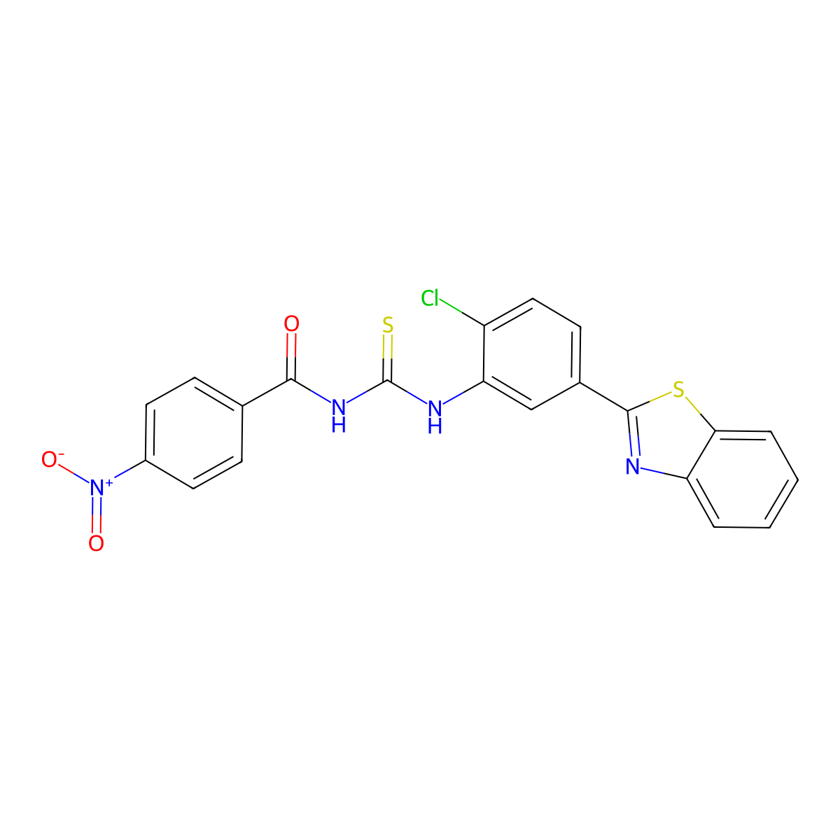 N-[[5-(1,3-benzothiazol-2-yl)-2-chlorophenyl]carbamothioyl]-4-nitrobenzamide molecular structure, CAS 347338-11-8
