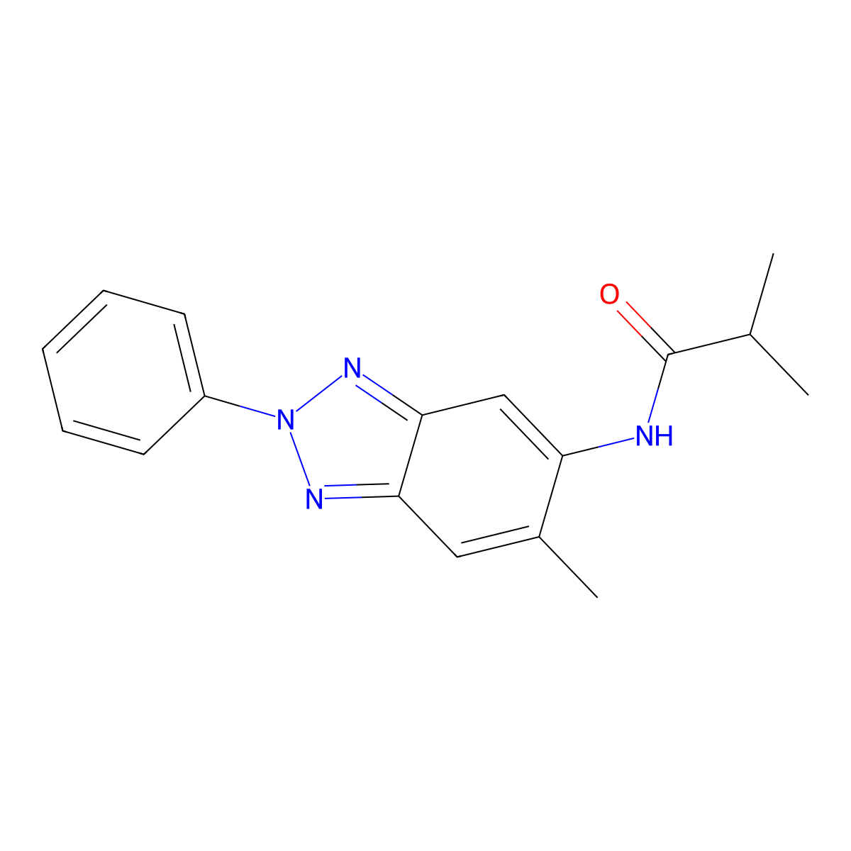 2-methyl-N-(6-methyl-2-phenylbenzotriazol-5-yl)propanamide molecular structure, CAS 347338-18-5