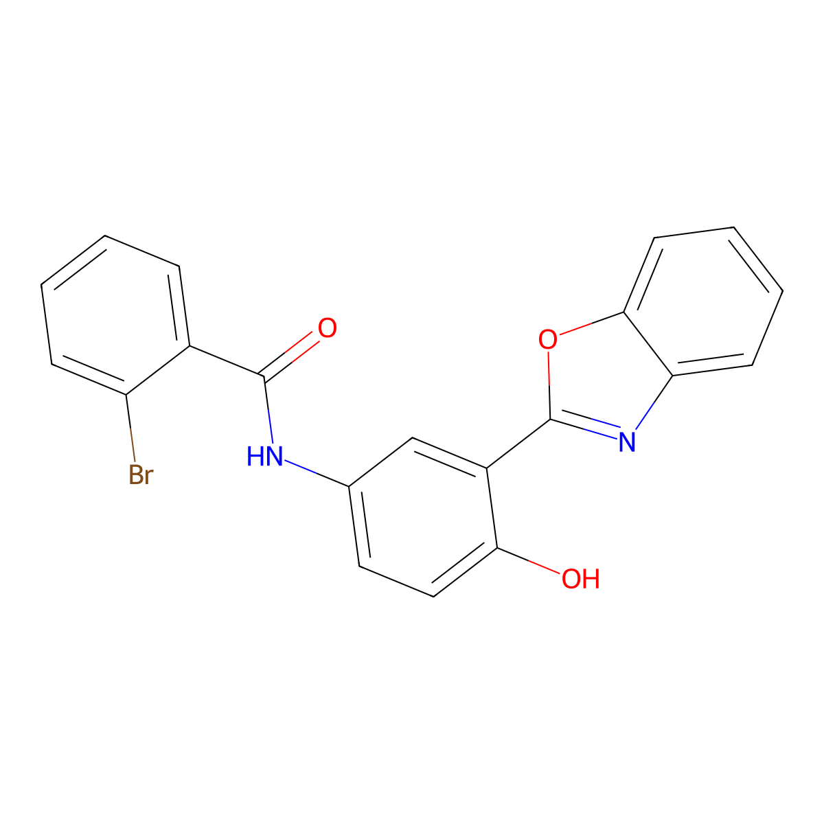 N-[3-(1,3-benzoxazol-2-yl)-4-hydroxyphenyl]-2-bromobenzamide molecular structure, CAS 347338-25-4