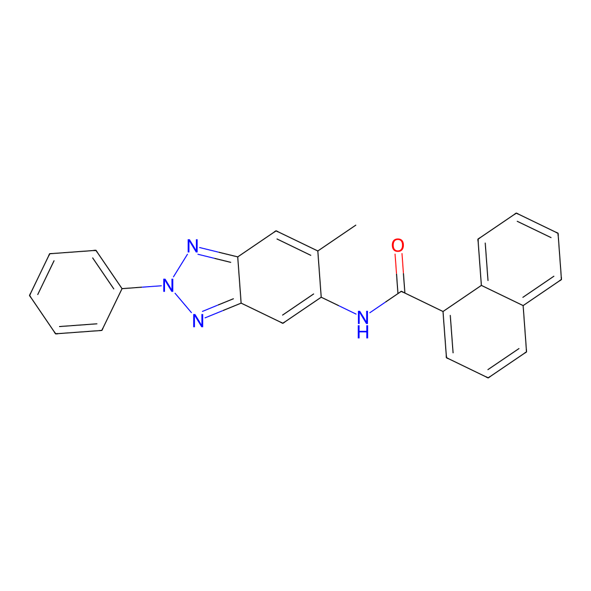 N-(6-methyl-2-phenylbenzotriazol-5-yl)naphthalene-1-carboxamide molecular structure, CAS 347338-26-5