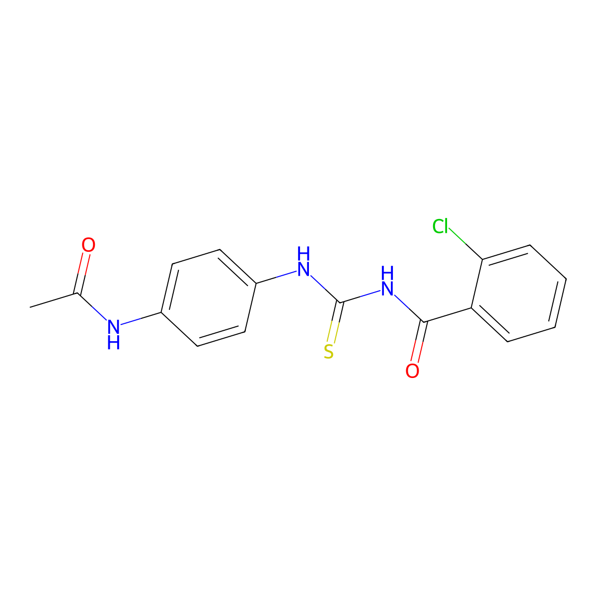 N-[(4-acetamidophenyl)carbamothioyl]-2-chlorobenzamide molecular structure, CAS 347338-38-9