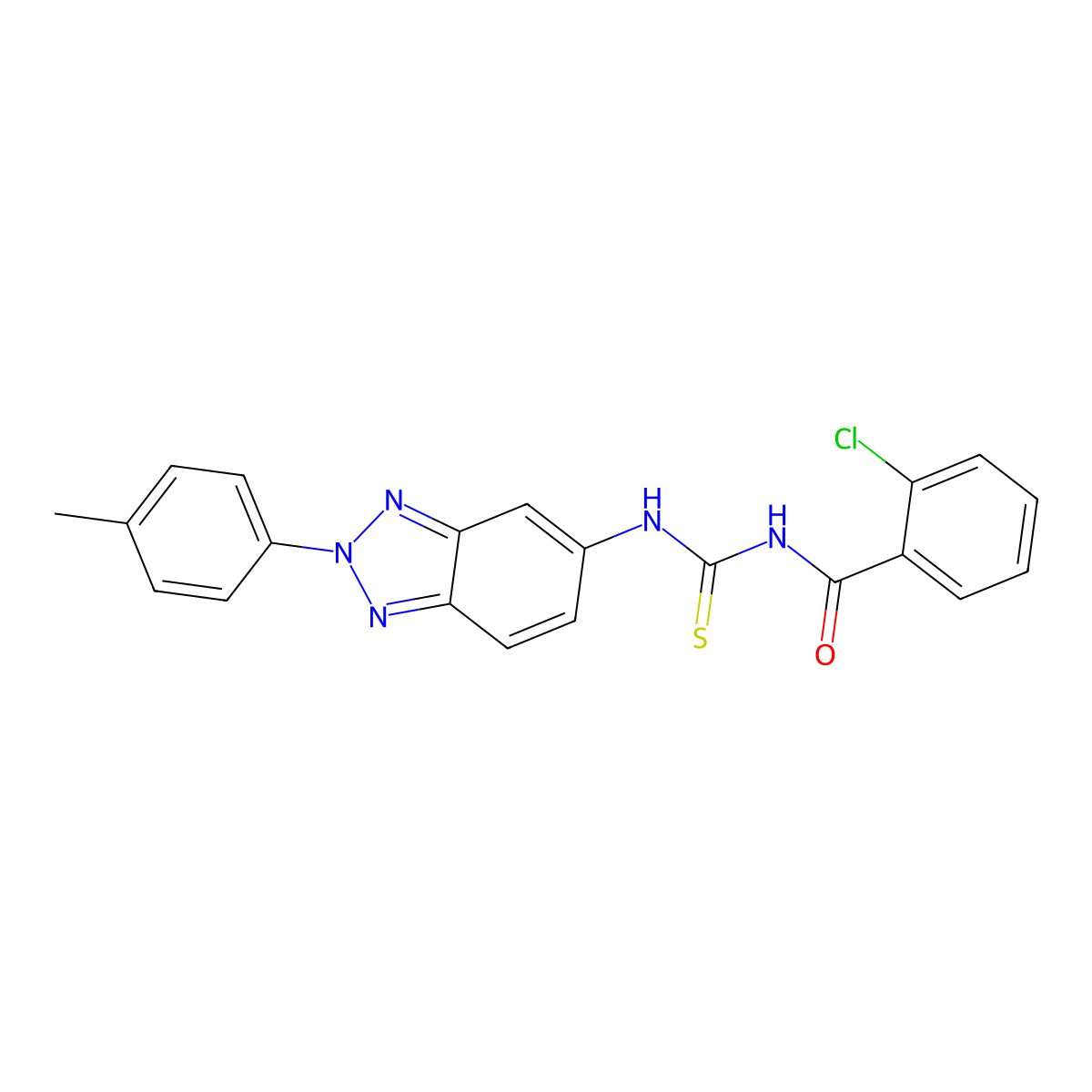 2-chloro-N-{[2-(4-methylphenyl)-2H-benzotriazol-5-yl]carbamothioyl}benzamide molecular structure, CAS 347338-53-8