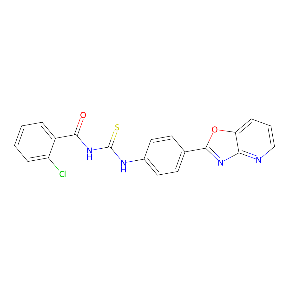 2-chloro-N-[[4-([1,3]oxazolo[4,5-b]pyridin-2-yl)phenyl]carbamothioyl]benzamide molecular structure, CAS 347338-59-4