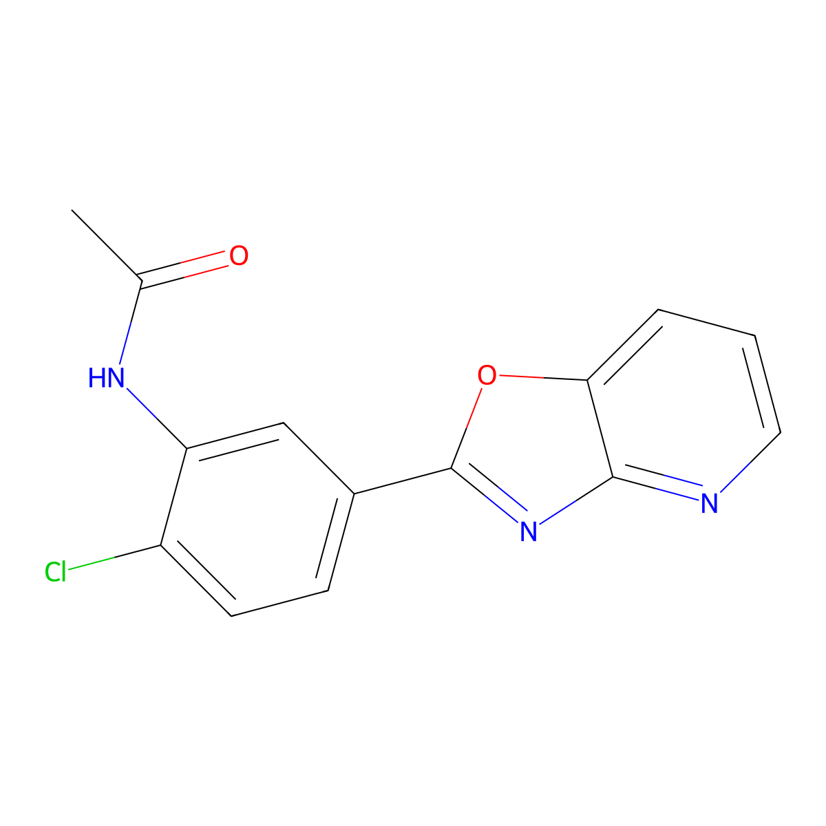 N-[2-chloro-5-([1,3]oxazolo[4,5-b]pyridin-2-yl)phenyl]acetamide molecular structure, CAS 347338-69-6