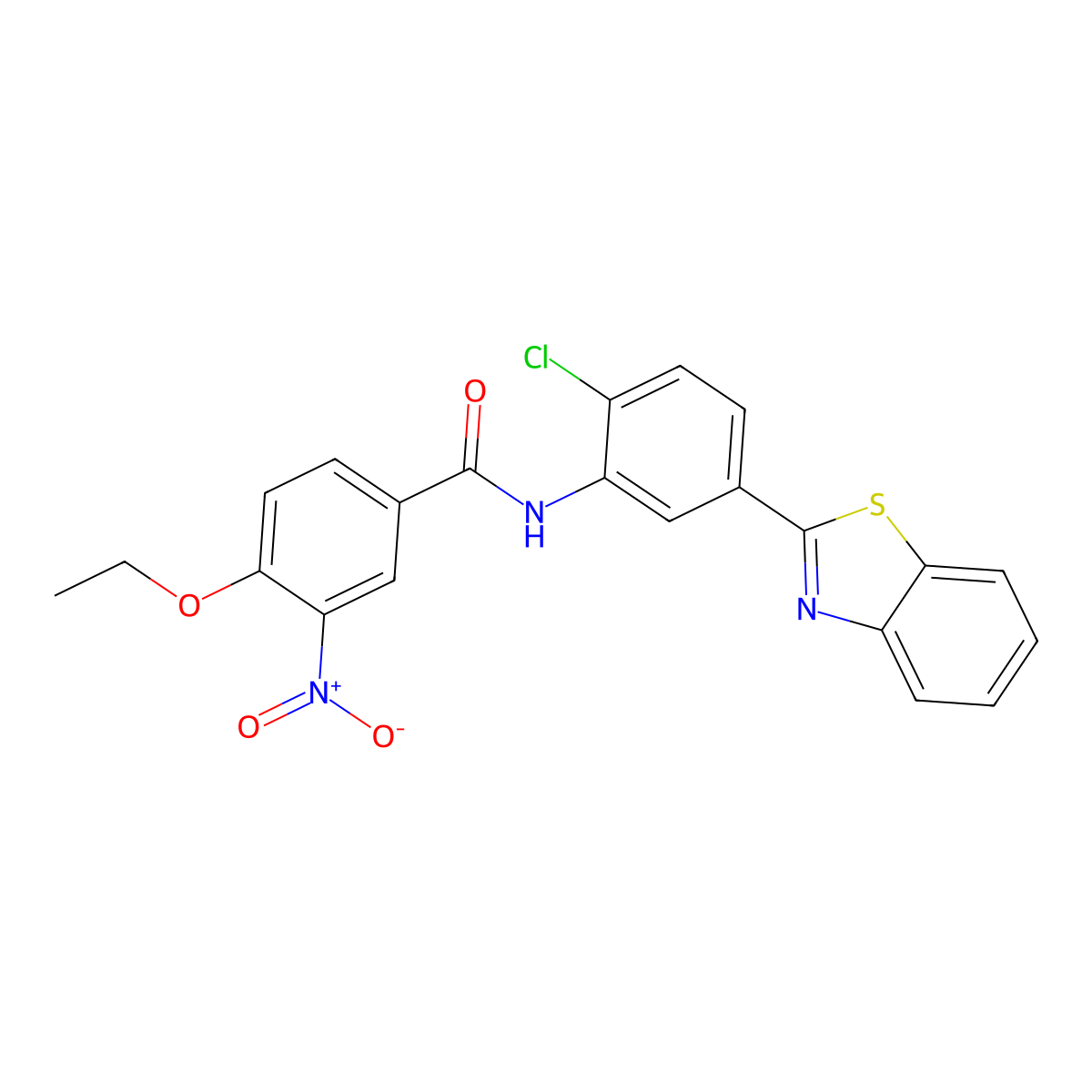 N-[5-(1,3-benzothiazol-2-yl)-2-chlorophenyl]-4-ethoxy-3-nitrobenzamide molecular structure, CAS 347338-83-4