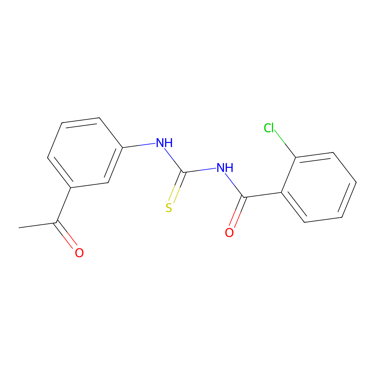 N-[(3-acetylphenyl)carbamothioyl]-2-chlorobenzamide molecular structure, CAS 347338-95-8