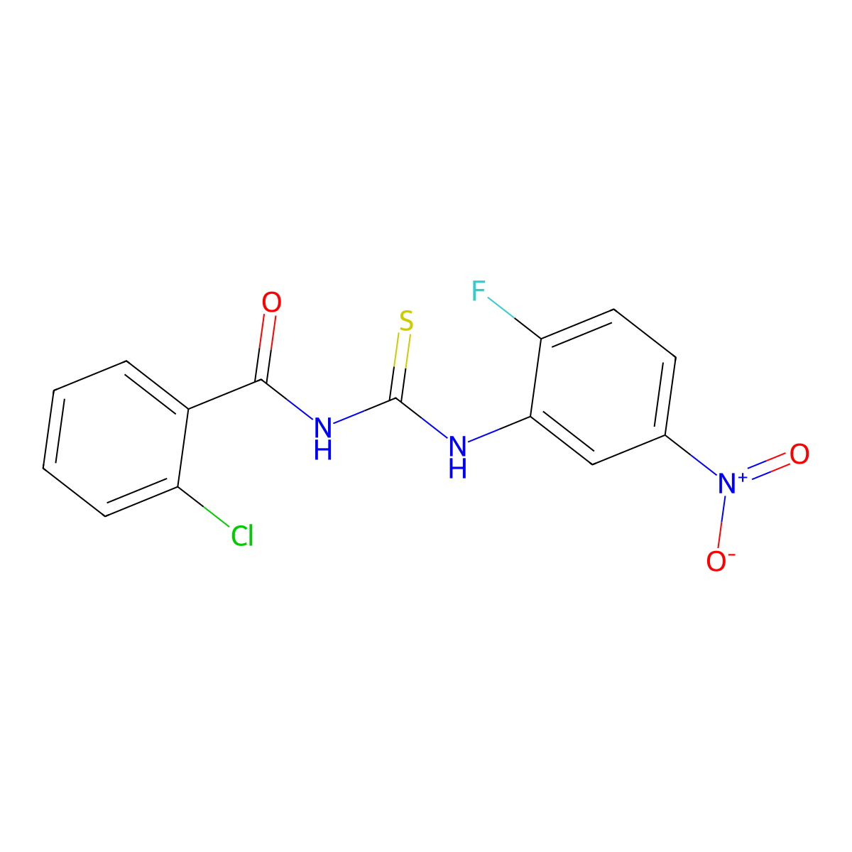 2-chloro-N-[(2-fluoro-5-nitrophenyl)carbamothioyl]benzamide molecular structure, CAS 347338-97-0