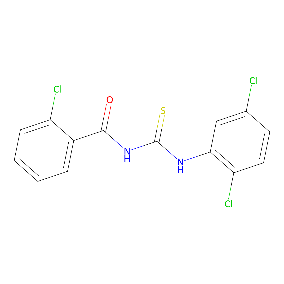 2-chloro-N-[(2,5-dichlorophenyl)carbamothioyl]benzamide molecular structure, CAS 347338-98-1