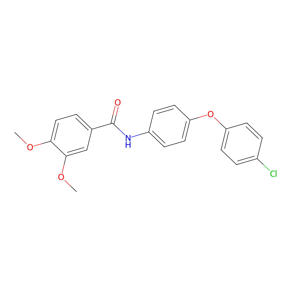 N-[4-(4-chlorophenoxy)phenyl]-3,4-dimethoxybenzamide molecular structure, CAS 347339-16-6