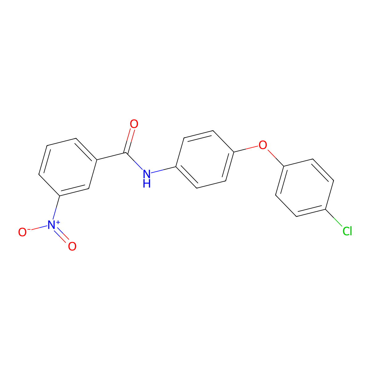 N-[4-(4-chlorophenoxy)phenyl]-3-nitrobenzamide molecular structure, CAS 347339-20-2