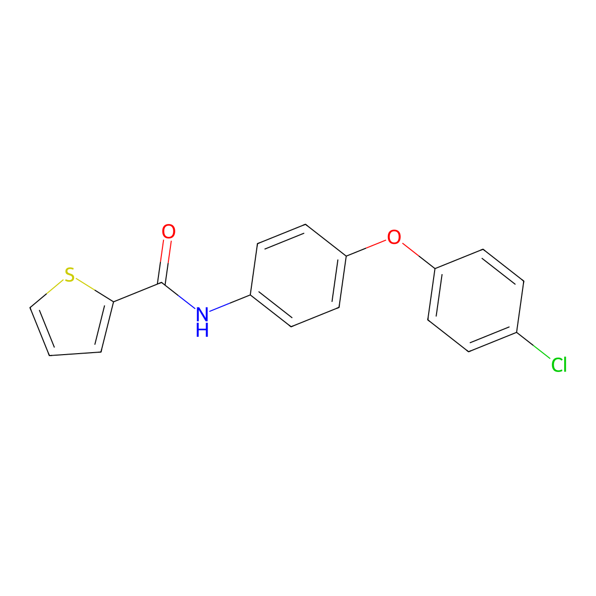 N-[4-(4-chlorophenoxy)phenyl]thiophene-2-carboxamide molecular structure, CAS 347339-27-9