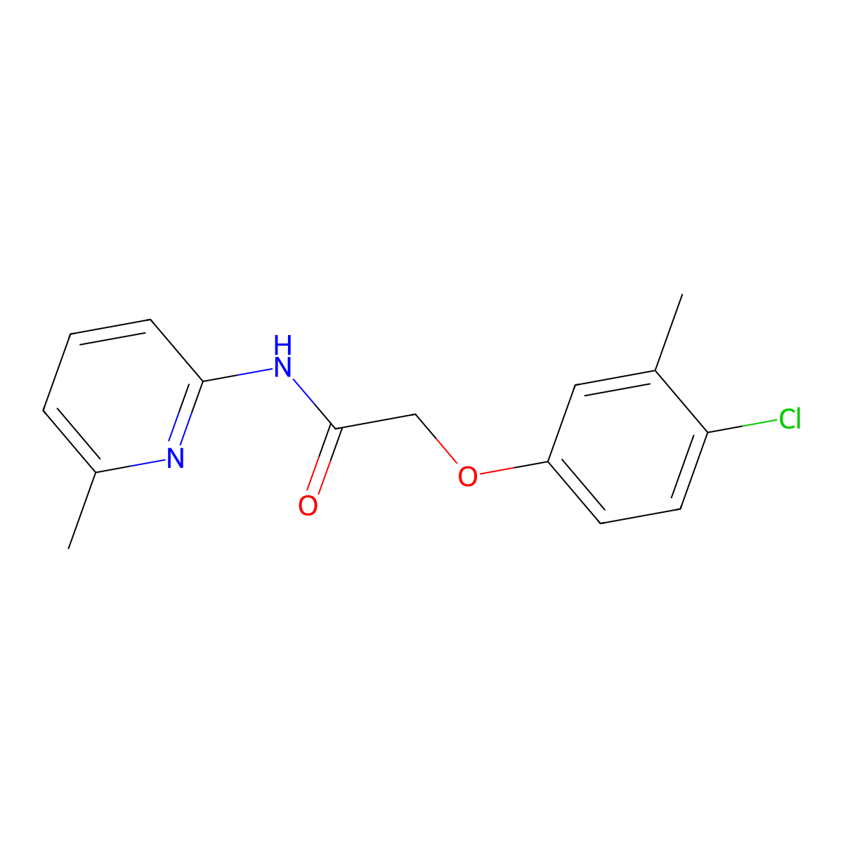 2-(4-chloro-3-methylphenoxy)-N-(6-methylpyridin-2-yl)acetamide molecular structure, CAS 347339-29-1