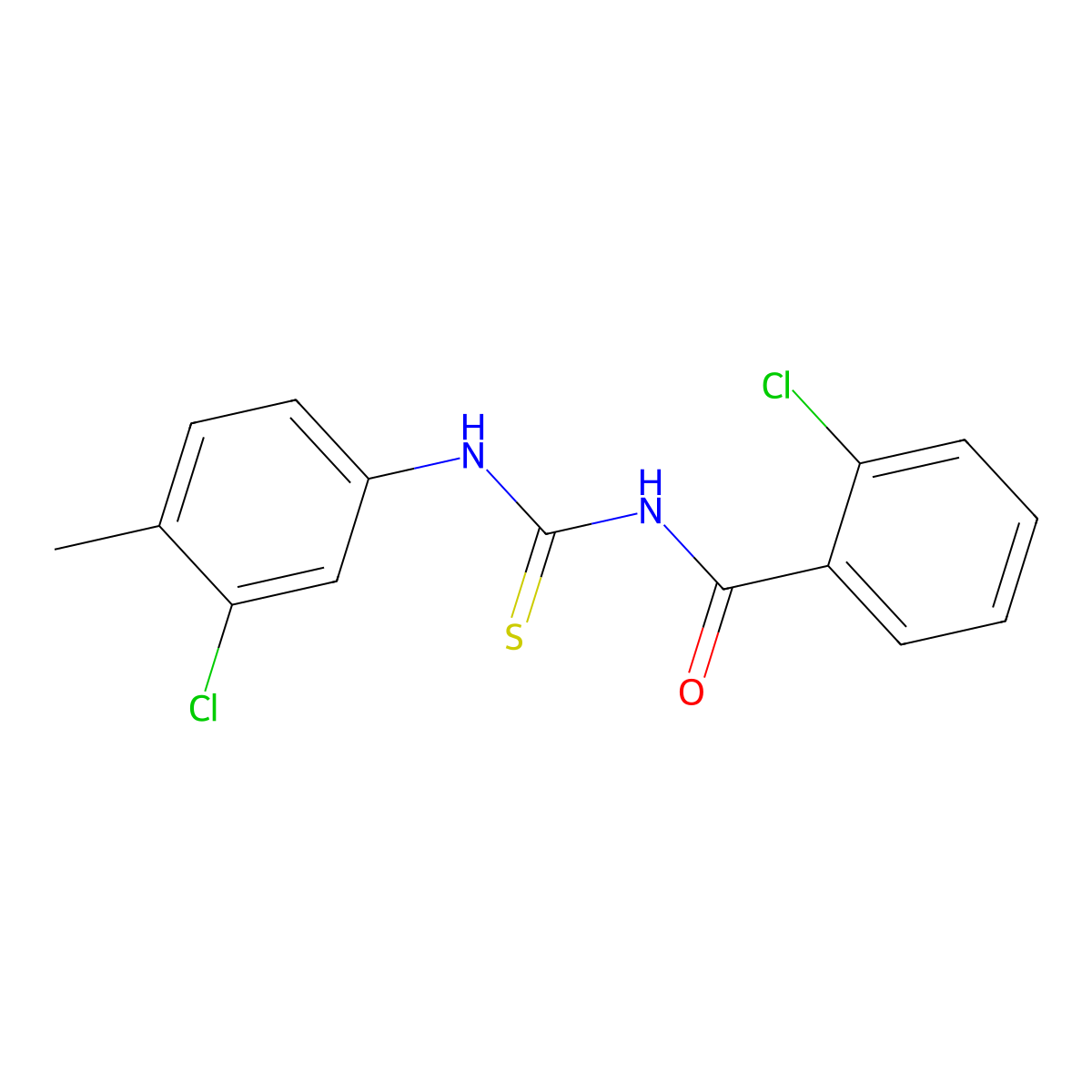 2-chloro-N-[(3-chloro-4-methylphenyl)carbamothioyl]benzamide molecular structure, CAS 347339-33-7