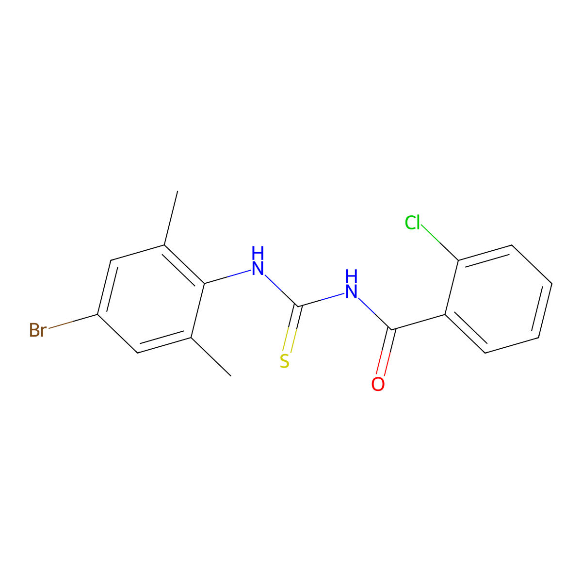 N-[(4-bromo-2,6-dimethylphenyl)carbamothioyl]-2-chlorobenzamide molecular structure, CAS 347339-34-8