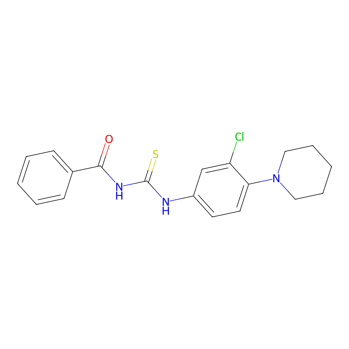 N-[(3-chloro-4-piperidin-1-ylphenyl)carbamothioyl]benzamide molecular structure, CAS 347339-54-2