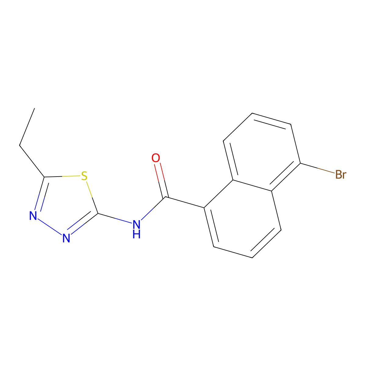 5-bromo-N-(5-ethyl-1,3,4-thiadiazol-2-yl)naphthalene-1-carboxamide molecular structure, CAS 347339-58-6