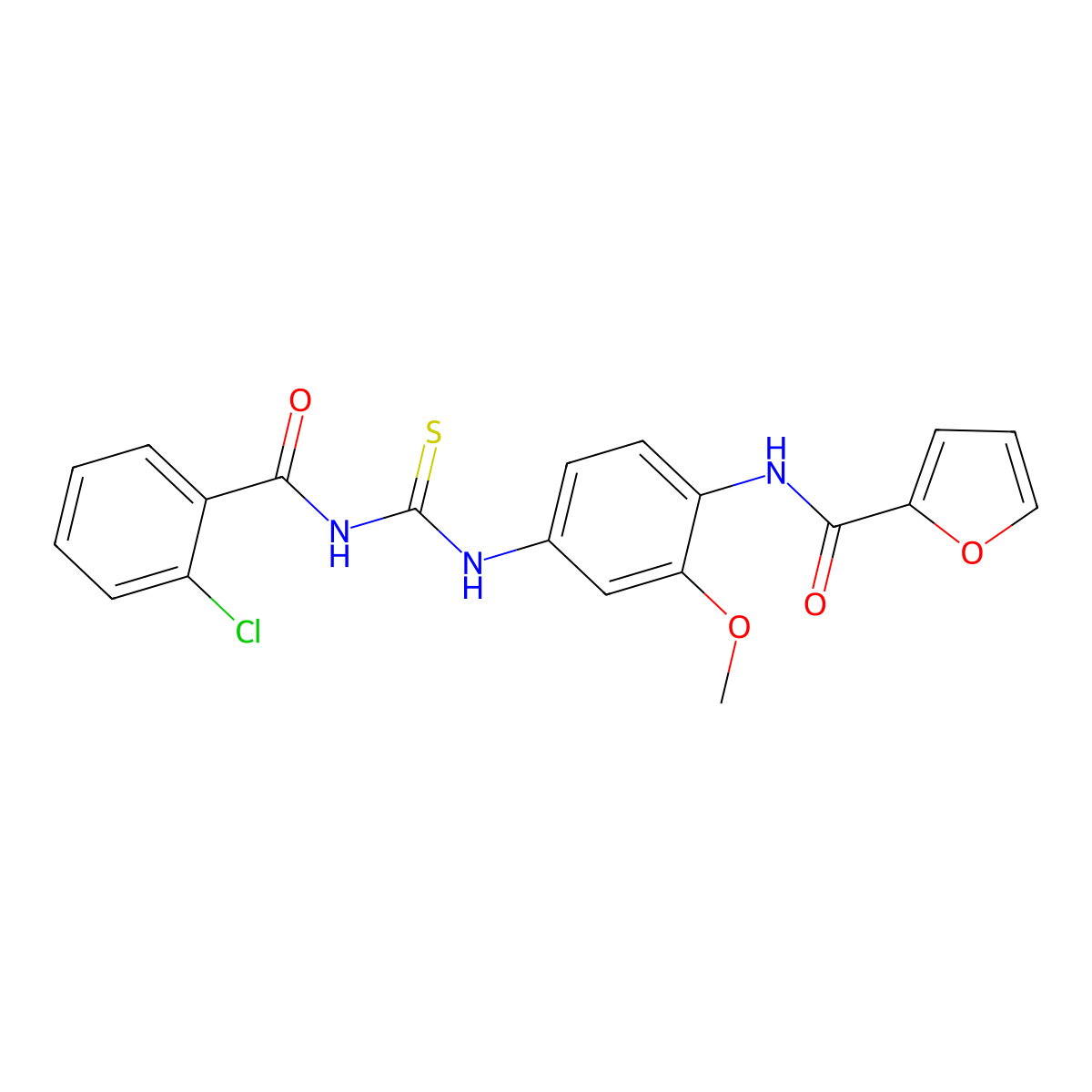N-[4-[(2-chlorobenzoyl)carbamothioylamino]-2-methoxyphenyl]furan-2-carboxamide molecular structure, CAS 347339-59-7