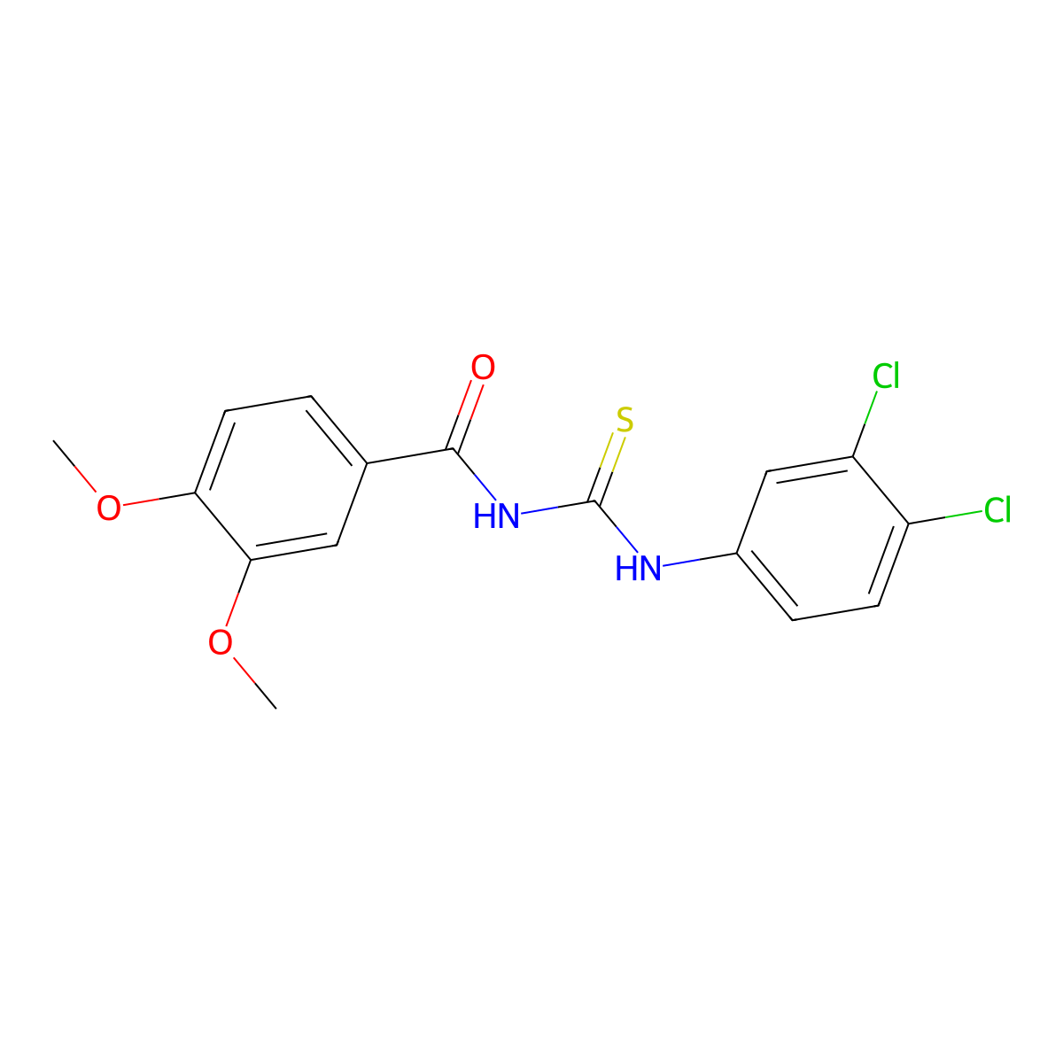 N-[(3,4-dichlorophenyl)carbamothioyl]-3,4-dimethoxybenzamide molecular structure, CAS 347339-61-1