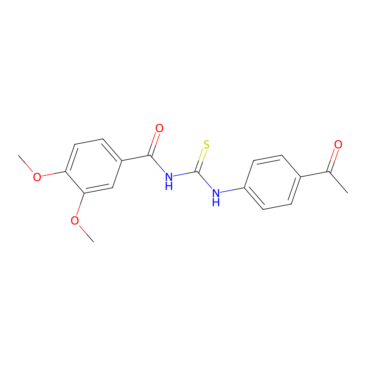 N-[(4-acetylphenyl)carbamothioyl]-3,4-dimethoxybenzamide molecular structure, CAS 347339-63-3