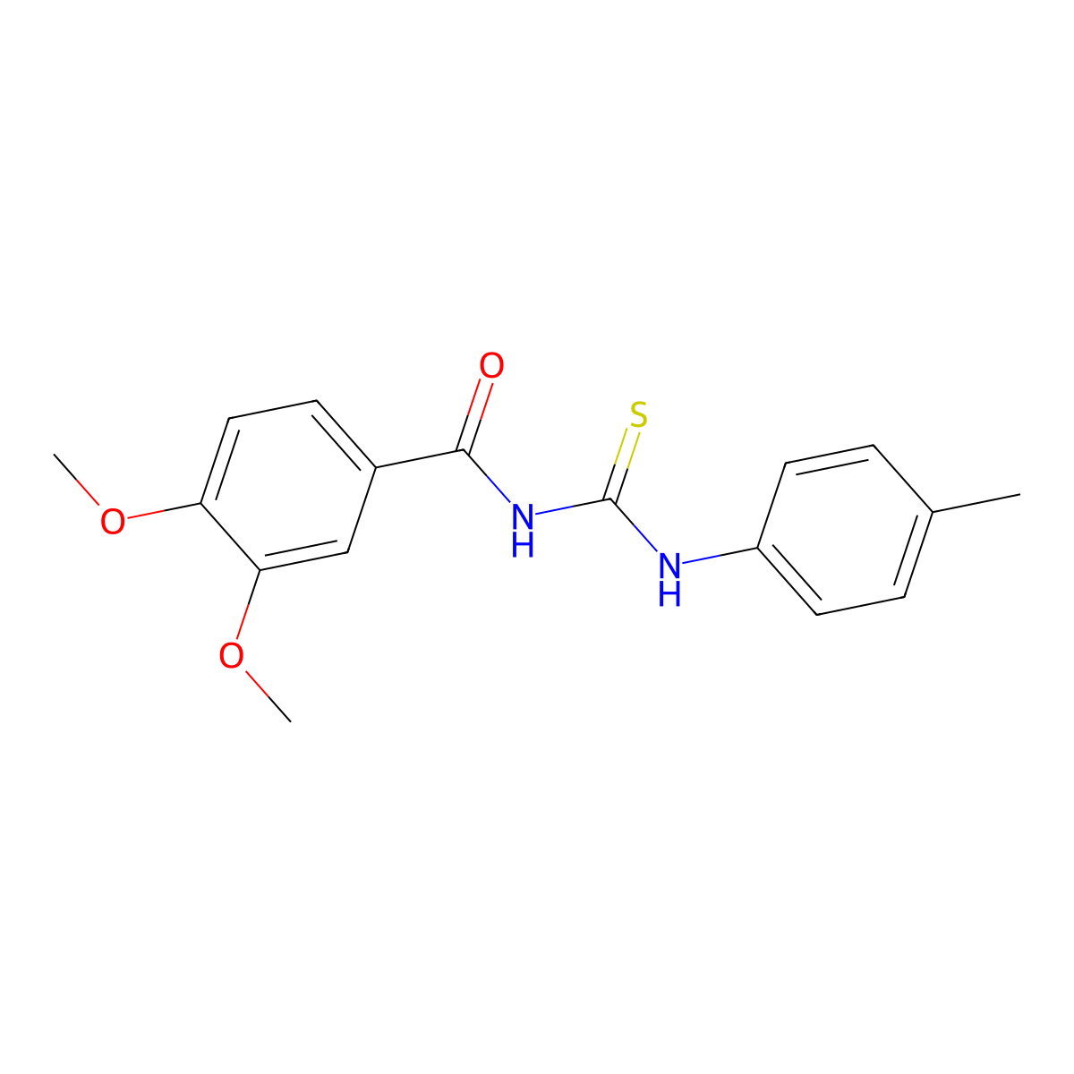 3,4-dimethoxy-N-[(4-methylphenyl)carbamothioyl]benzamide molecular structure, CAS 347339-65-5
