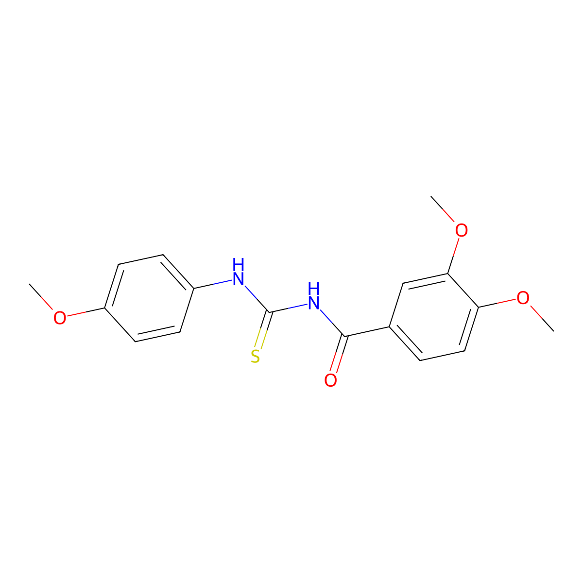 3,4-dimethoxy-N-[(4-methoxyphenyl)carbamothioyl]benzamide molecular structure, CAS 347339-66-6