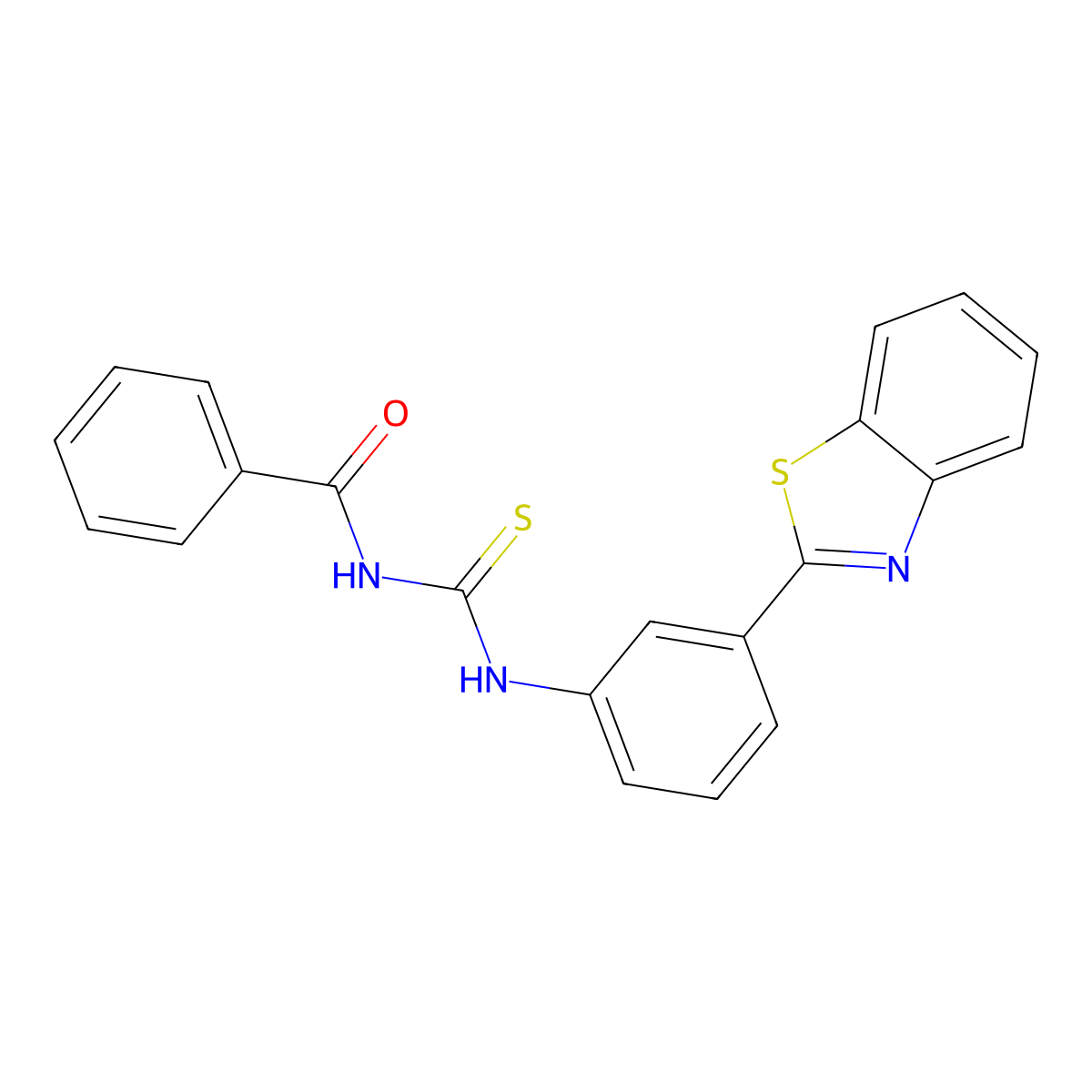 N-[[3-(1,3-benzothiazol-2-yl)phenyl]carbamothioyl]benzamide molecular structure, CAS 347339-69-9