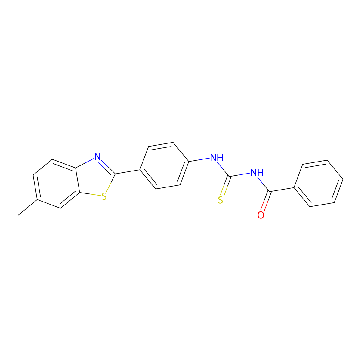 N-[[4-(6-methyl-1,3-benzothiazol-2-yl)phenyl]carbamothioyl]benzamide molecular structure, CAS 347339-76-8