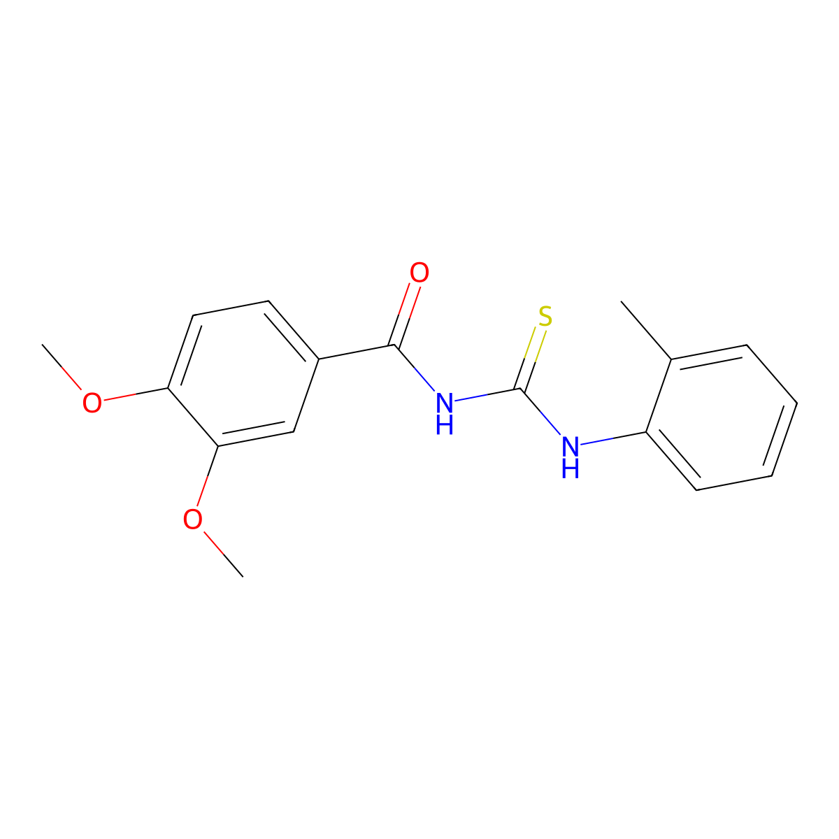 3,4-dimethoxy-N-[(2-methylphenyl)carbamothioyl]benzamide molecular structure, CAS 347339-88-2