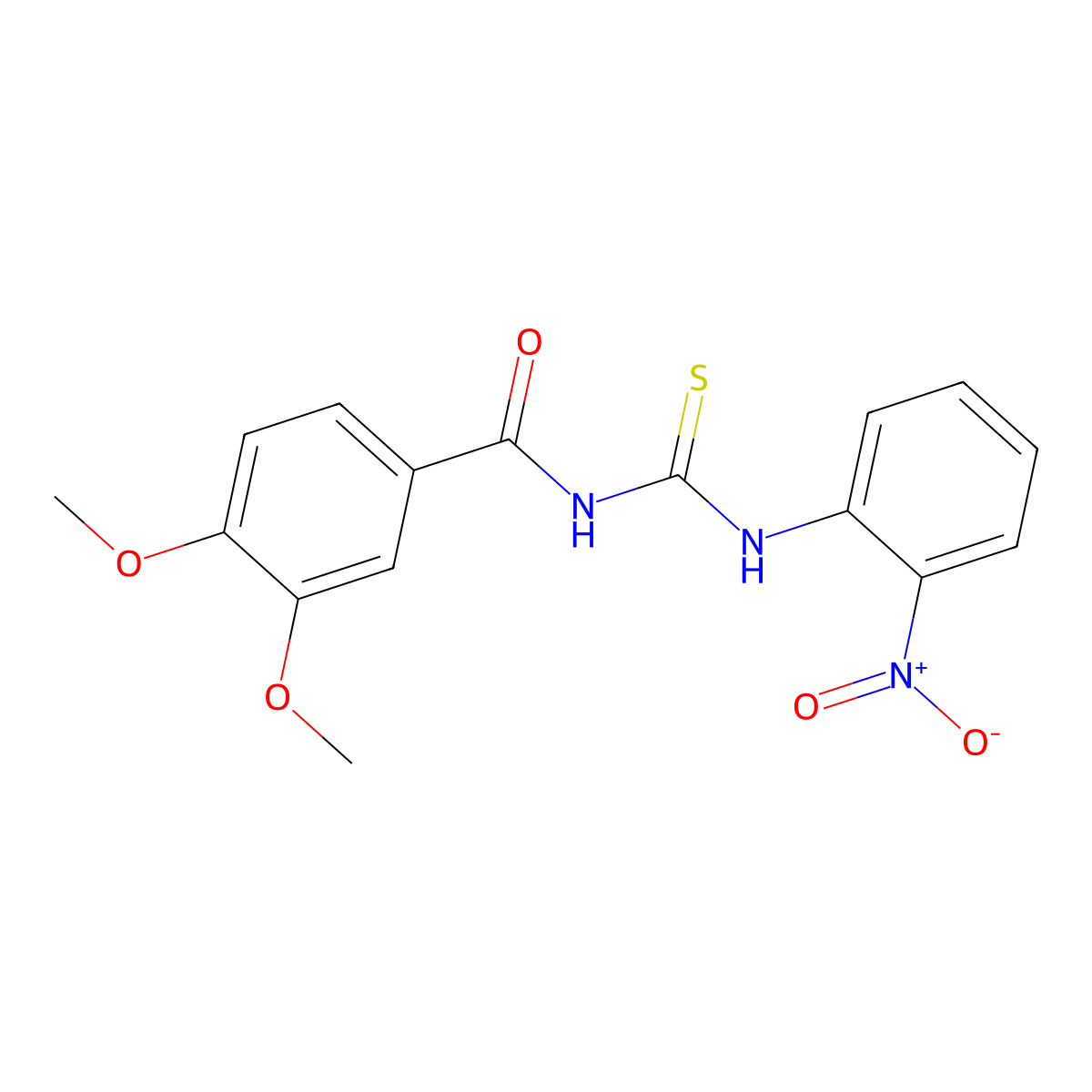 3,4-dimethoxy-N-[(2-nitrophenyl)carbamothioyl]benzamide molecular structure, CAS 347339-89-3
