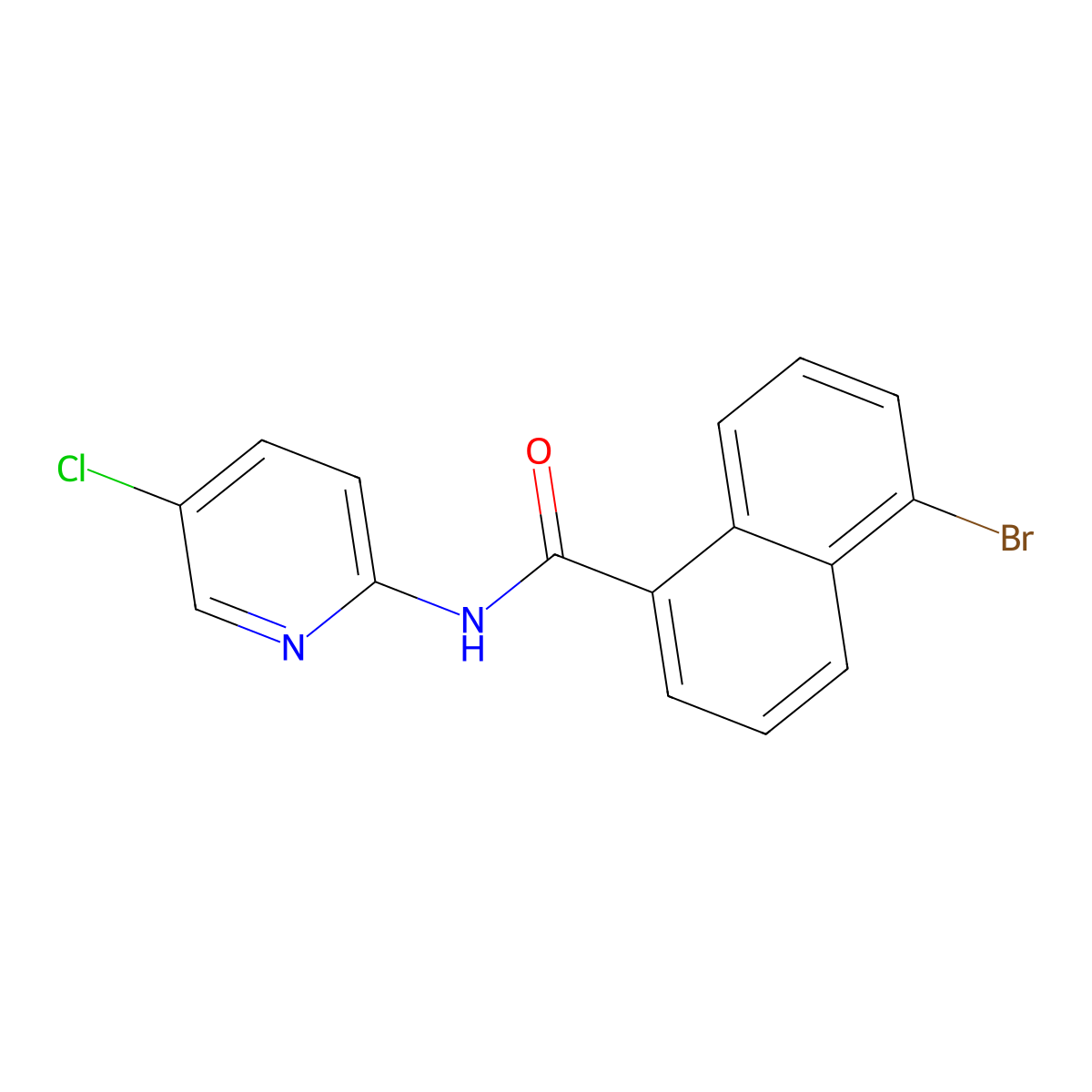 5-bromo-N-(5-chloropyridin-2-yl)naphthalene-1-carboxamide molecular structure, CAS 347339-92-8