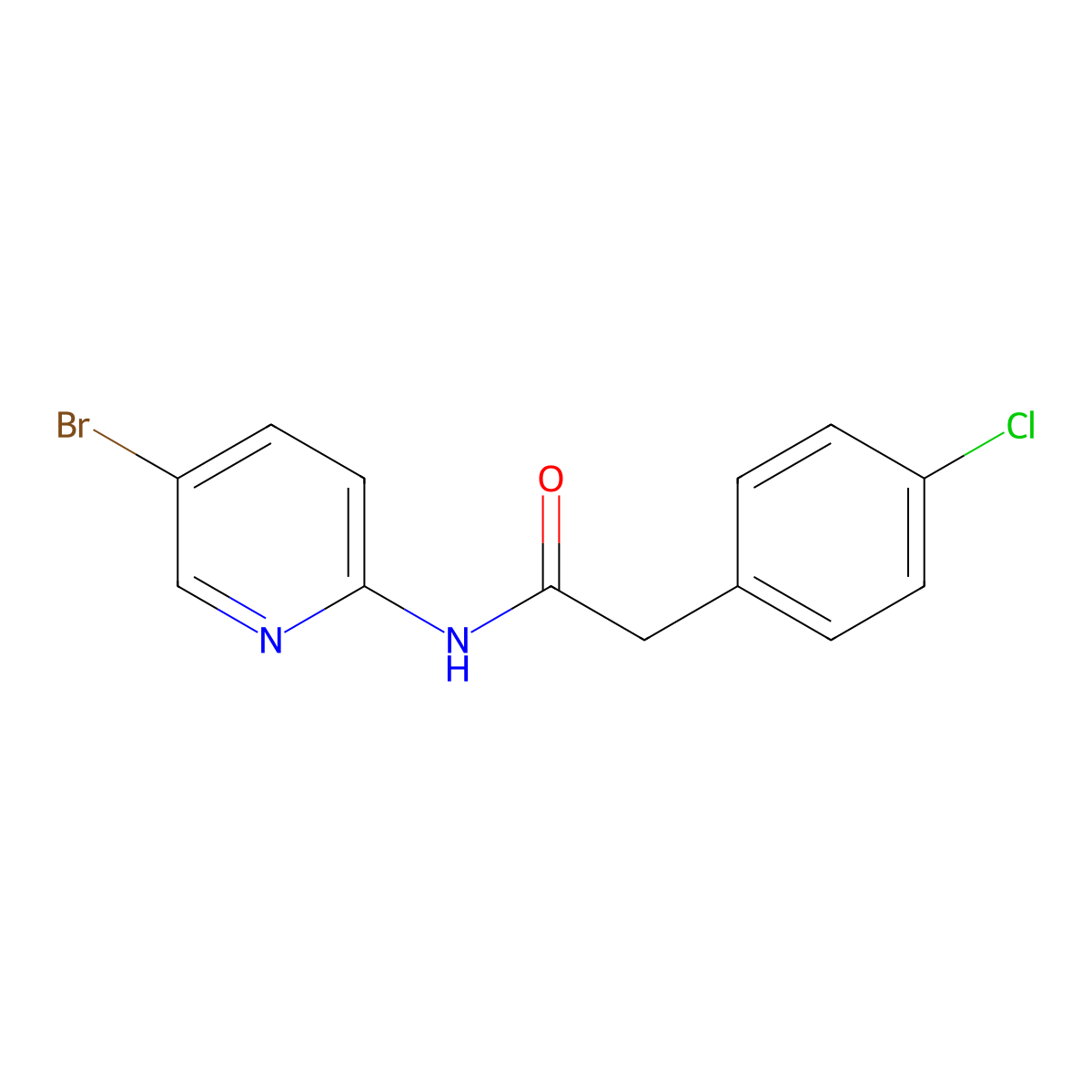N-(5-bromopyridin-2-yl)-2-(4-chlorophenyl)acetamide molecular structure, CAS 347339-94-0