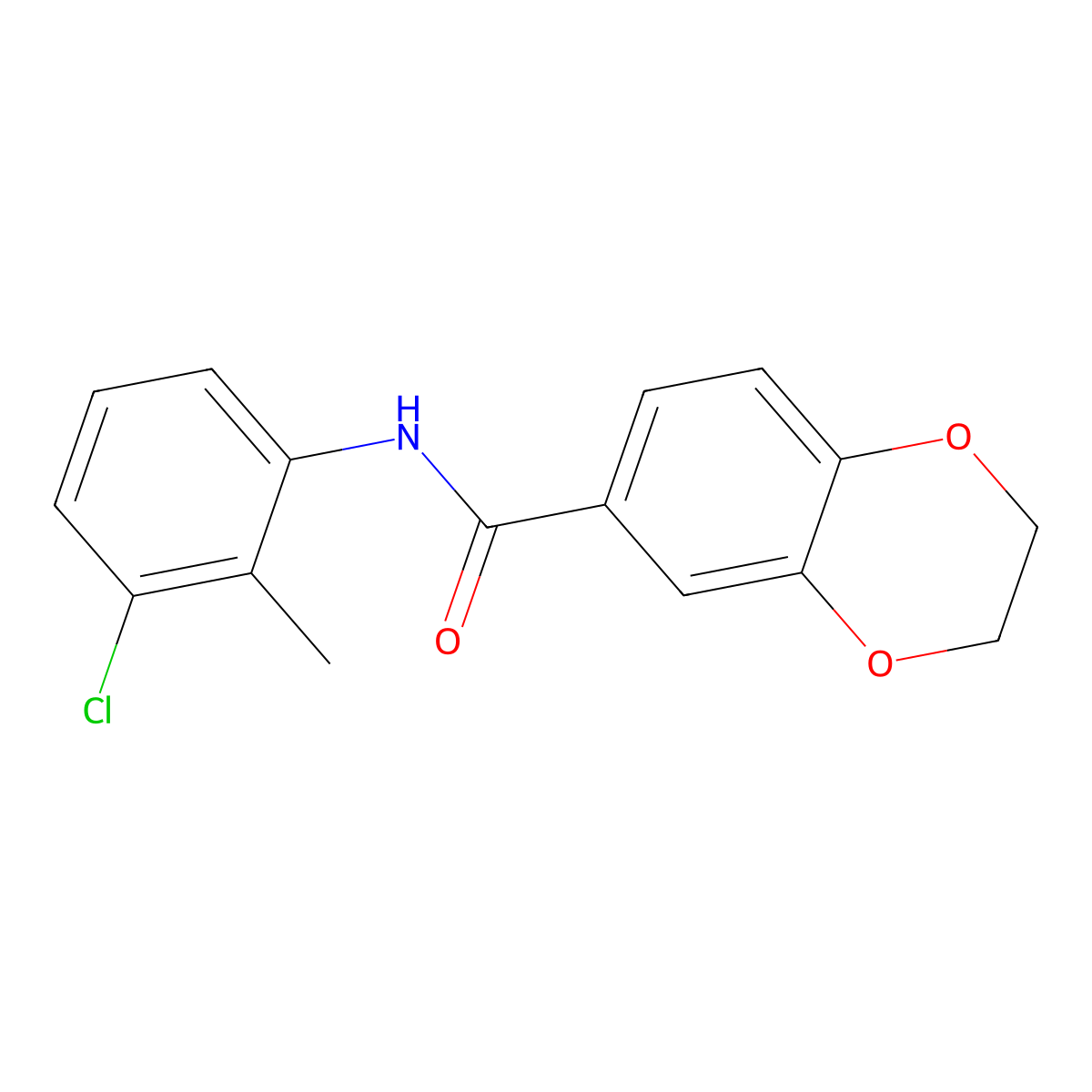N-(3-chloro-2-methylphenyl)-2,3-dihydro-1,4-benzodioxine-6-carboxamide molecular structure, CAS 347339-98-4