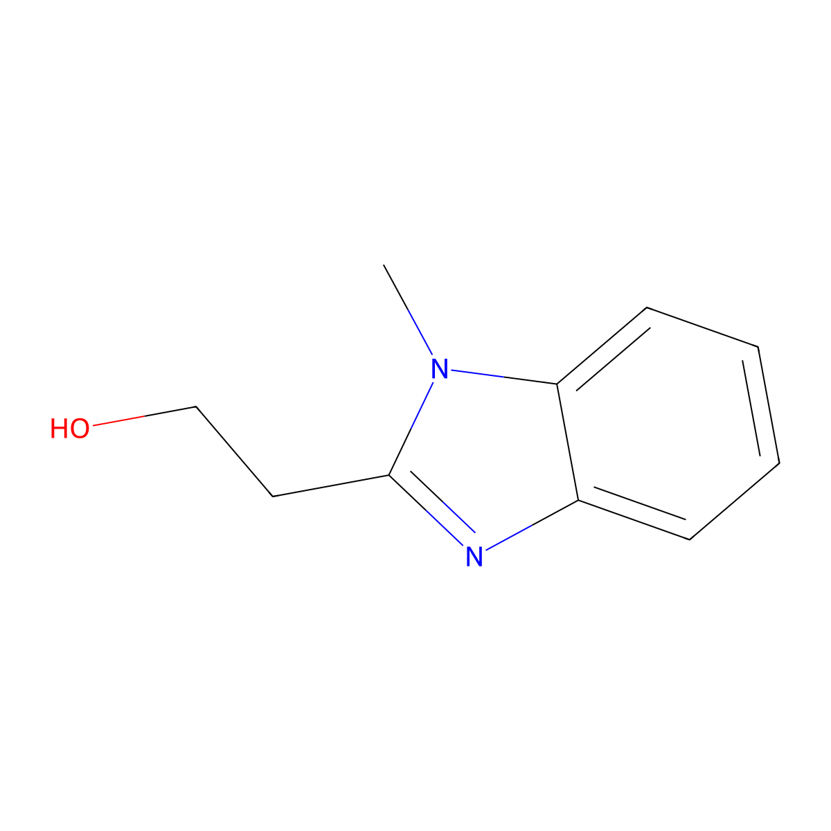 2-(1-methyl-1H-benzimidazol-2-yl)ethanol molecular structure, CAS 34734-29-7