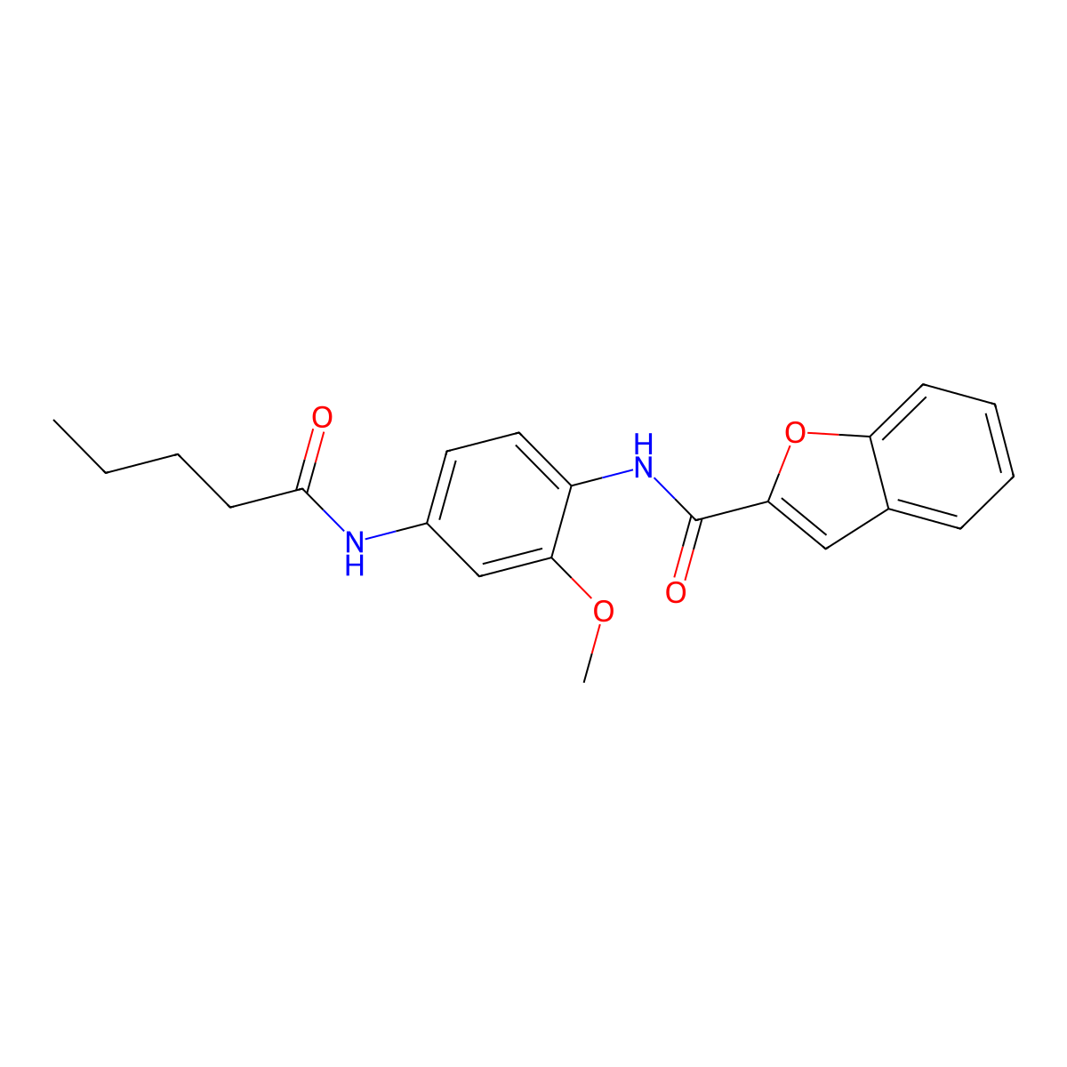 N-[2-methoxy-4-(pentanoylamino)phenyl]-1-benzofuran-2-carboxamide molecular structure, CAS 347340-05-0