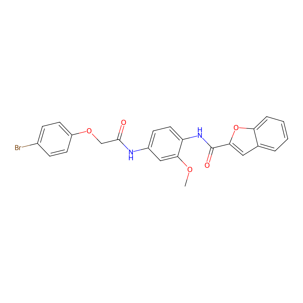 N-(4-{[(4-bromophenoxy)acetyl]amino}-2-methoxyphenyl)-1-benzofuran-2-carboxamide molecular structure, CAS 347340-09-4