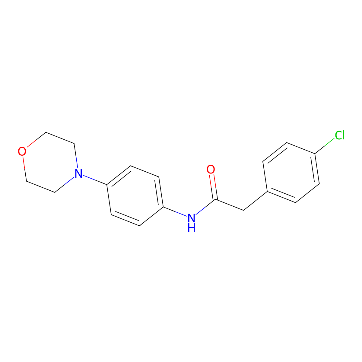 2-(4-chlorophenyl)-N-(4-morpholin-4-ylphenyl)acetamide molecular structure, CAS 347340-16-3