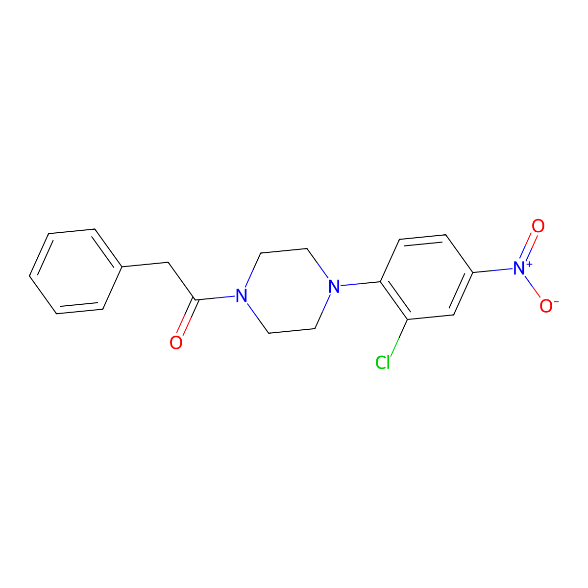 1-[4-(2-Chloro-4-nitrophenyl)piperazin-1-yl]-2-phenylethanone molecular structure, CAS 347340-25-4