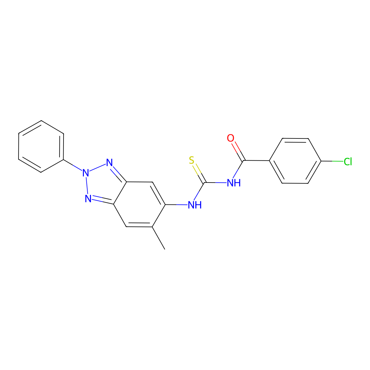 4-chloro-N-[(6-methyl-2-phenylbenzotriazol-5-yl)carbamothioyl]benzamide molecular structure, CAS 347340-35-6