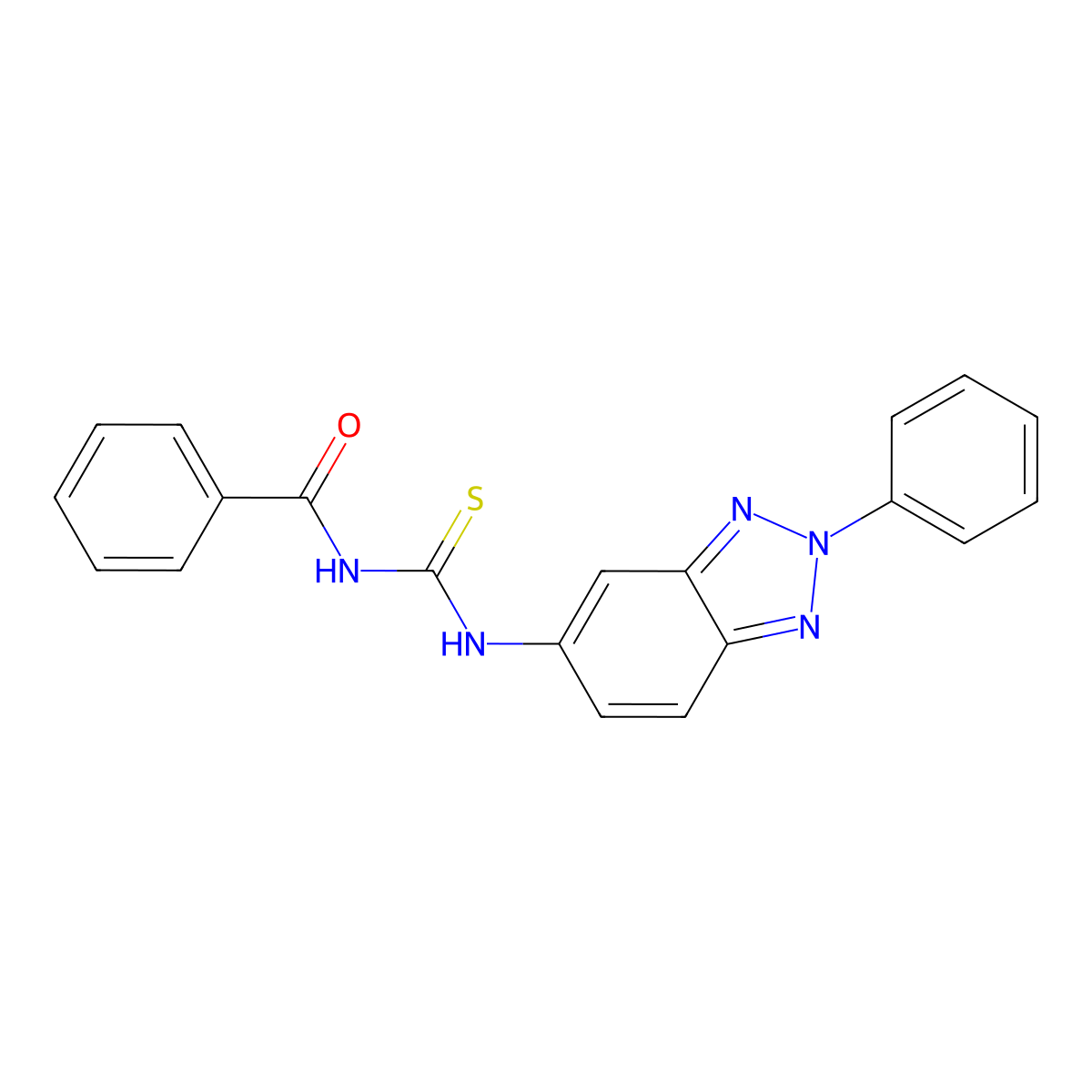 N-[(2-phenylbenzotriazol-5-yl)carbamothioyl]benzamide molecular structure, CAS 347340-37-8