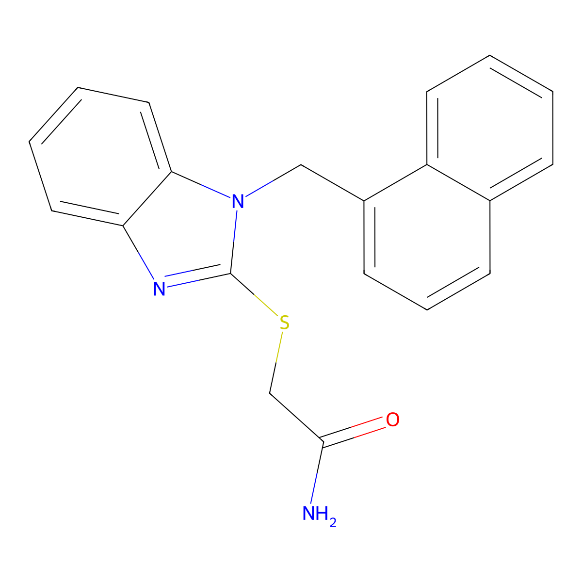 2-[1-(Naphthalen-1-ylmethyl)benzimidazol-2-yl]sulfanylacetamide molecular structure, CAS 347340-90-3