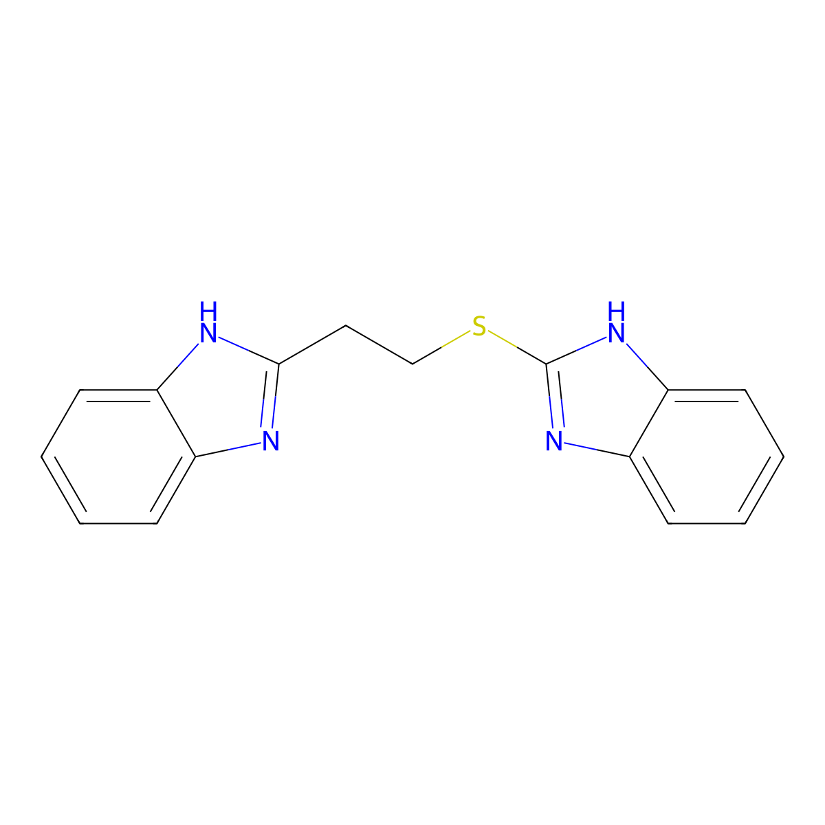 2-[2-(1H-benzimidazol-2-yl)ethylsulfanyl]-1H-benzimidazole molecular structure, CAS 347341-34-8