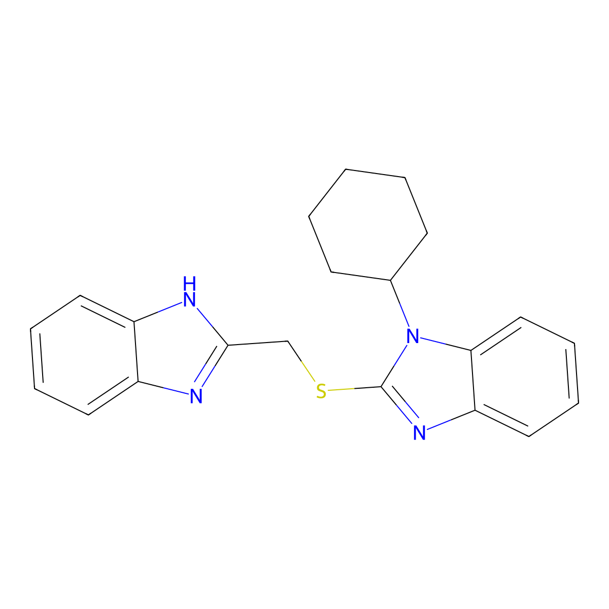 2-[(1H-benzimidazol-2-ylmethyl)sulfanyl]-1-cyclohexyl-1H-benzimidazole molecular structure, CAS 347341-45-1