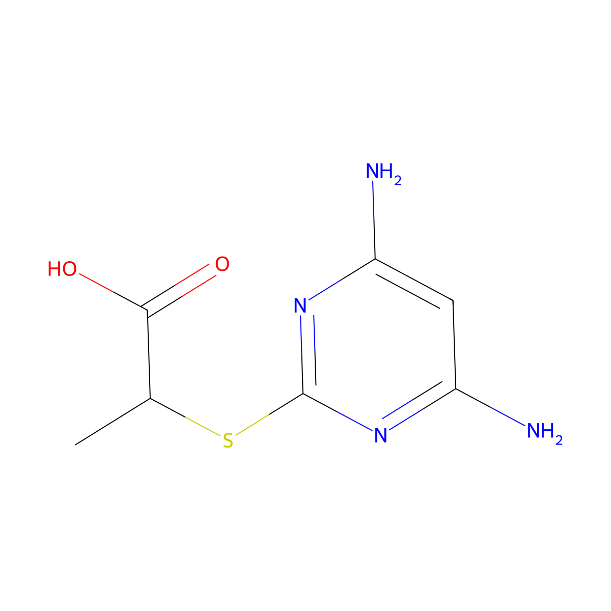 2-(4,6-Diaminopyrimidin-2-ylsulfanyl)-propionic acid molecular structure, CAS 347341-51-9